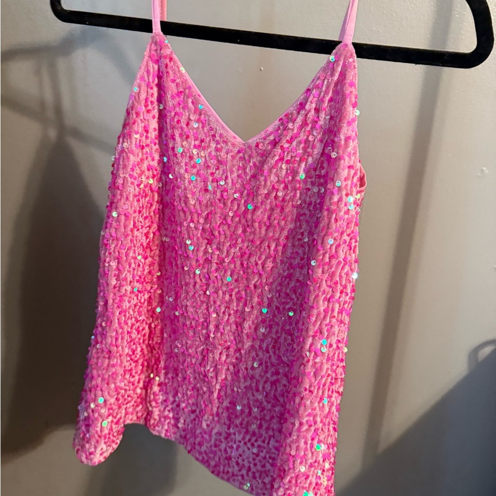 Sequin Pink Cami Top